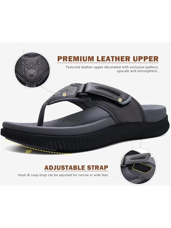 New Mens Orthotic Flip Flops Men\'s Recovery Walking Sandals Adjustable Thick main image 7